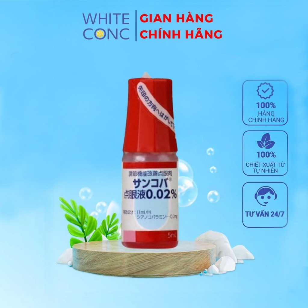Nhỏ mắt cận thị Sancoba Nhật Bản 5ml, cải thiện chức năng điều tiết của mắt