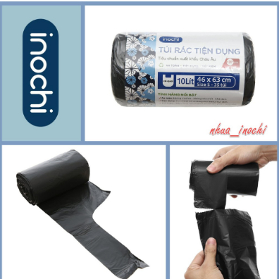 Lô 04 túi rác tiện dụng Soji Inochi 10/25/50L