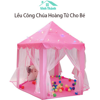 Lều Ngủ Công Chúa, Lều Hoàng Tử Mẫu Mới Cho Bé Hình Lục Giác Kèm Bóng Nháy Trơn Khung Lều Chắc Chắn