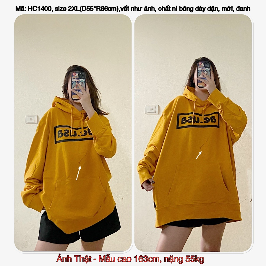 Hoodie oversize second hand nỉ bông, form bồng, chất mới, nhập Mỹ, giá sale kèm quà tặng. (Ảnh thật) 100523-1