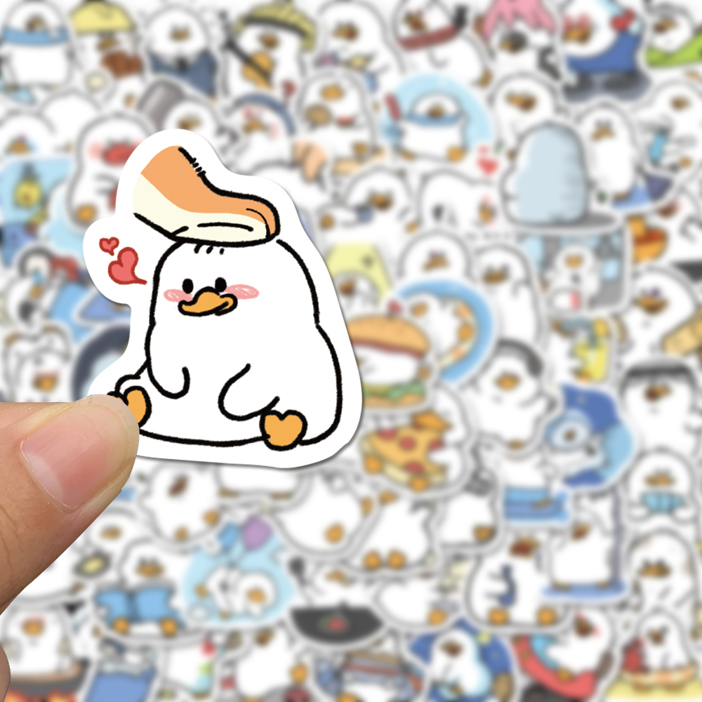 Sticker vịt fafu hoạt hình cute trang trí mũ bảo hiểm,guitar,ukulele,điện thoại,sổ tay,laptop-mẫu S29