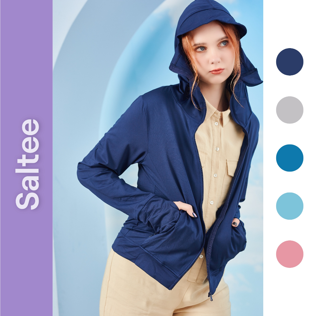 Áo chống nắng nữ co giãn 4 chiều, áo khoác chống nắng thông hơi hạt xoàn chống tia UV UPF50+ Saltee