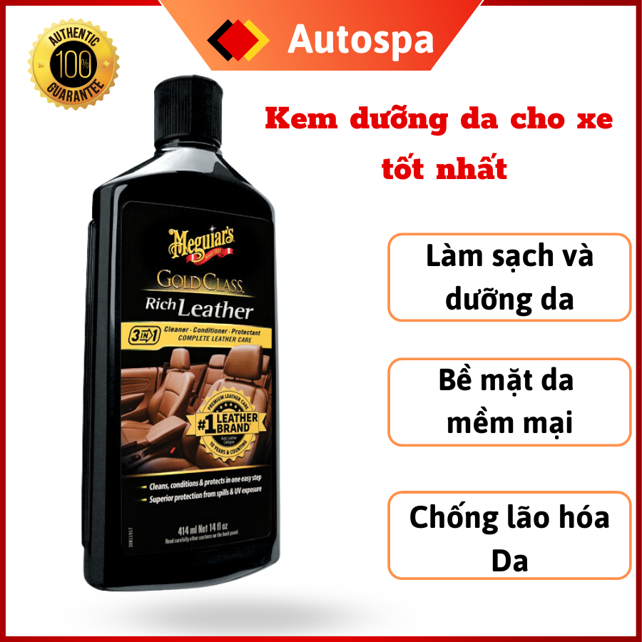 [PHỤC HỒI GHẾ DA] Kem dưỡng da cho xe Meguiar's- Chăm sóc ô tô, dung dịch vệ sinh ô tô