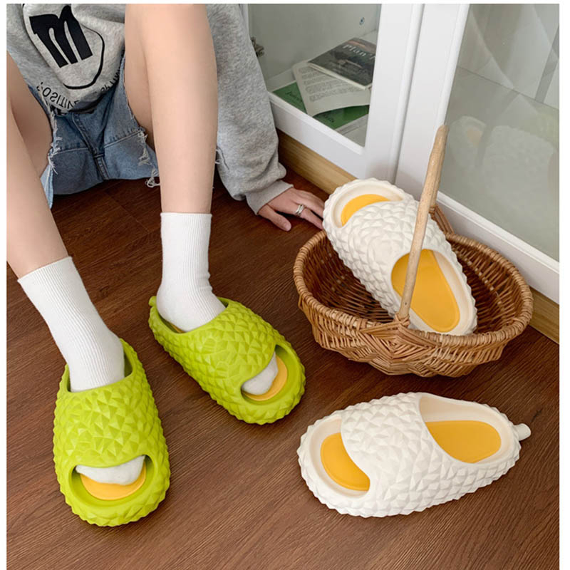 Dép bánh mì hình sầu riêng nữ chống thấm nước đế cao siêu xinh siêu cá tính - 2 màu hot trend 2023