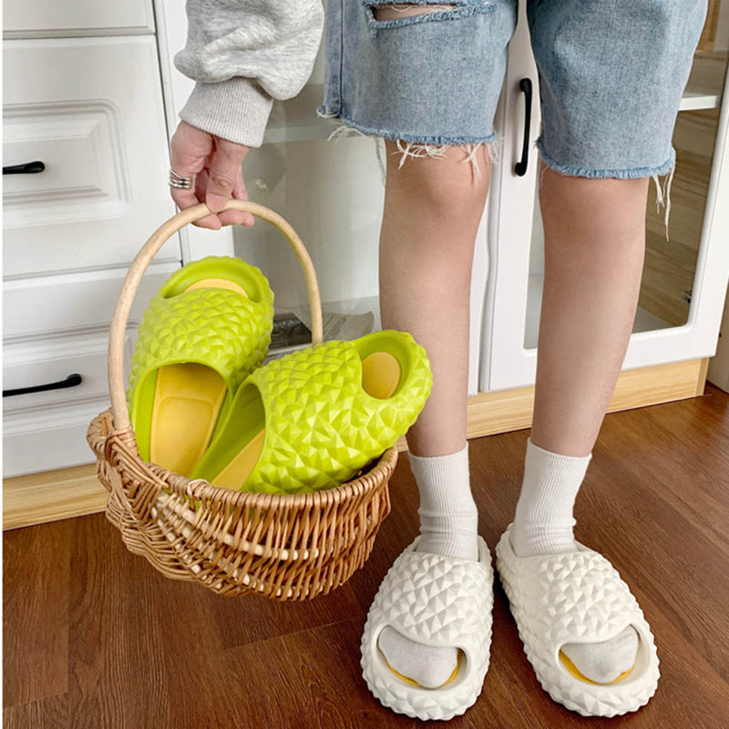 Dép bánh mì hình sầu riêng nữ chống thấm nước đế cao siêu xinh siêu cá tính - 2 màu hot trend 2023