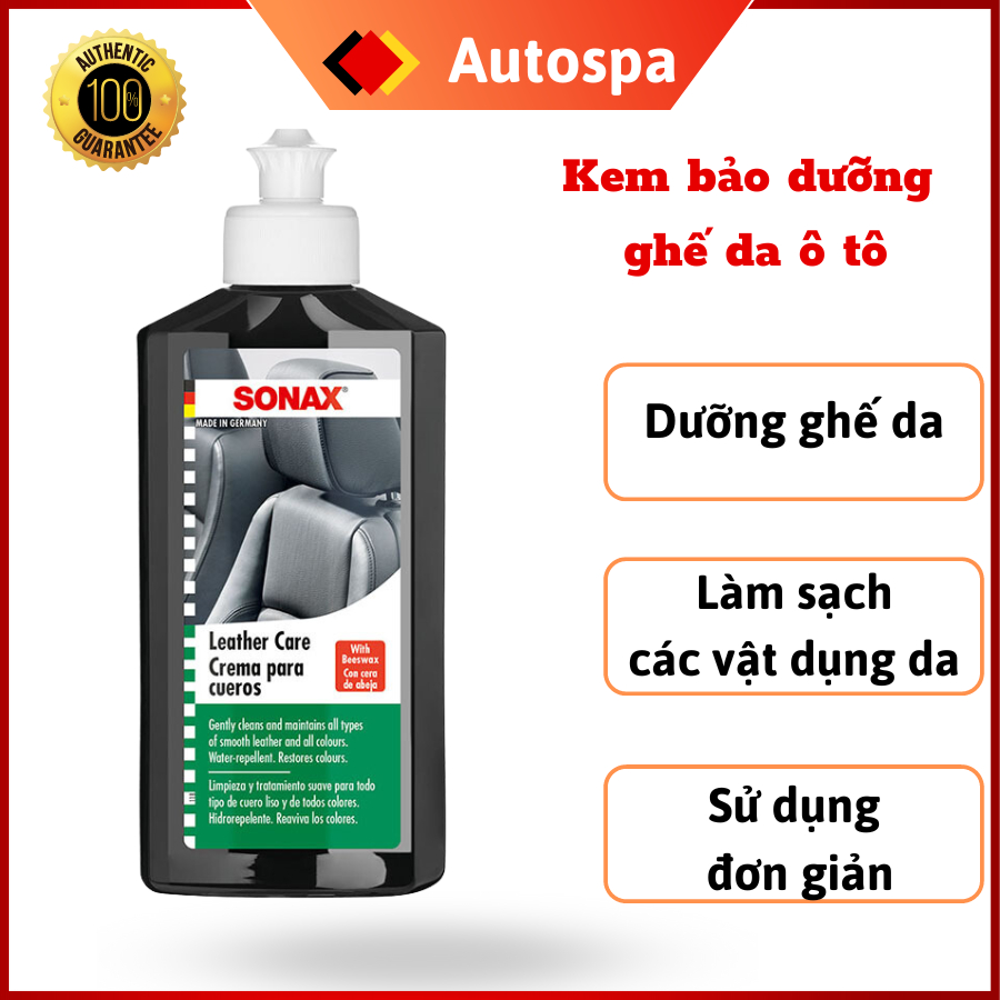 [CHÍNH HÃNG] Kem bảo dưỡng SONAX - Bảo dưỡng ghế da ô tô, Chăm sóc xe