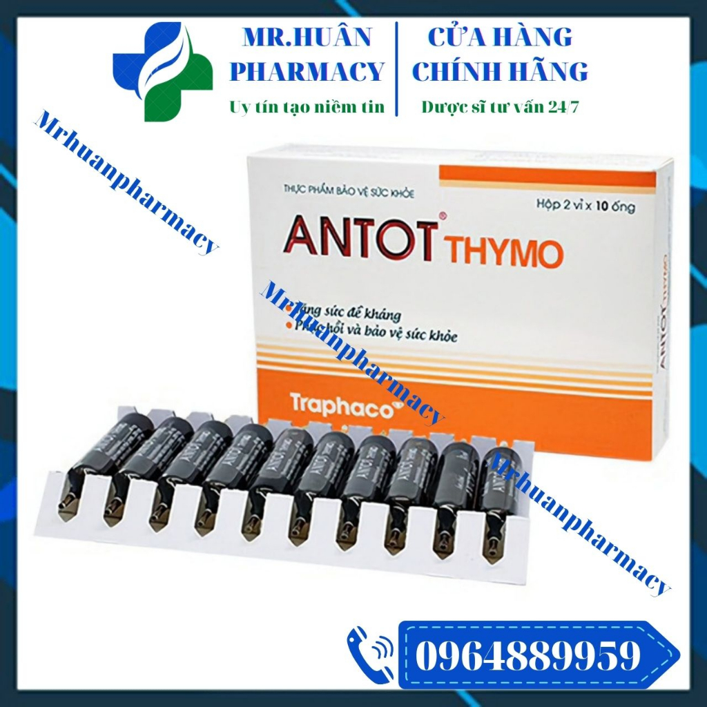 Antot Thymo Traphaco (Hộp 20 ống) - Tăng sức đề kháng, phục hồi và bảo vệ sức khỏe