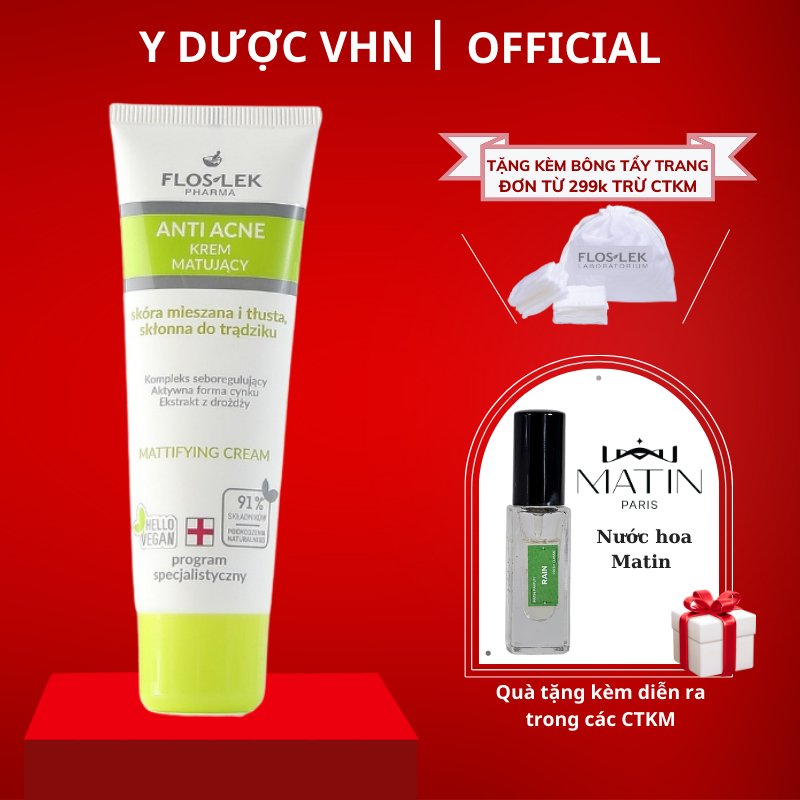 Kem giảm dầu Floslek - loại bỏ nhờn da mặt 50ml Chính hãng