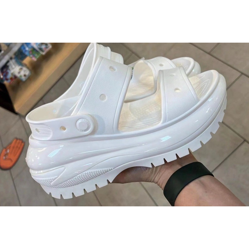 Sandal Crush Cross viền bóng đế răng cưa cao 7-8cm- tặng kèm 10 sticker xinh