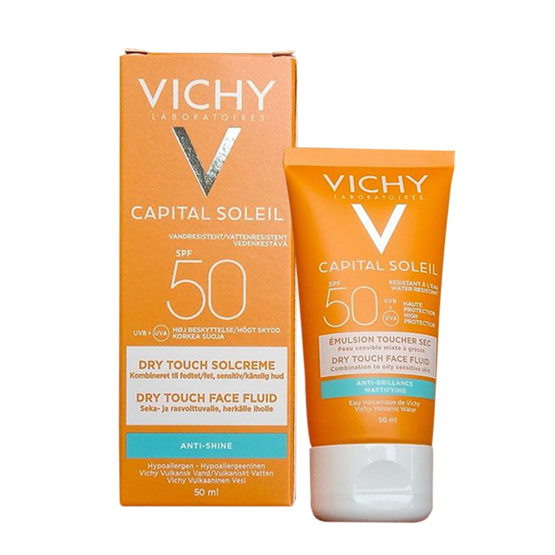 Kem chống nắng SPF 50 UVA+UVB Vichy Capital Soleil Mattifying Dry Touch Face Fluid 50ml