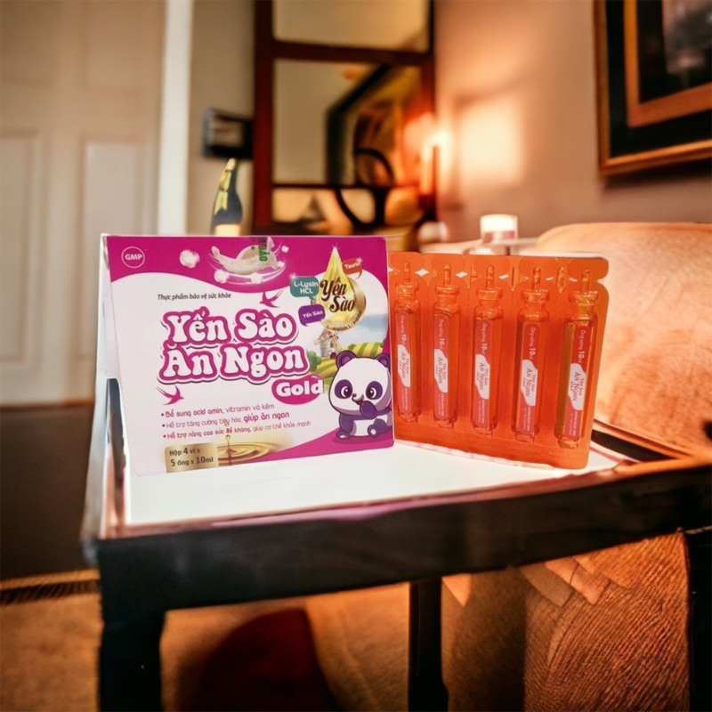 Siro Yến Sào Ăn Ngon Gold giúp bé tiêu hóa tốt ăn ngủ ngon hộp 20 ống * 10ml