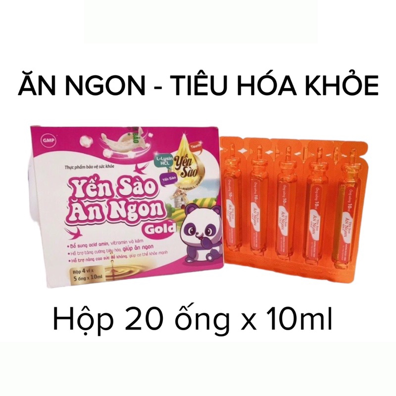 Siro Yến Sào Ăn Ngon Gold giúp bé tiêu hóa tốt ăn ngủ ngon hộp 20 ống * 10ml