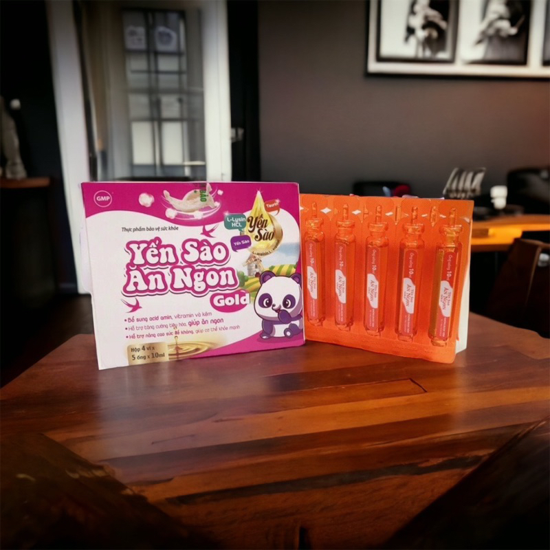 Siro Yến Sào Ăn Ngon Gold giúp bé tiêu hóa tốt ăn ngủ ngon hộp 20 ống * 10ml