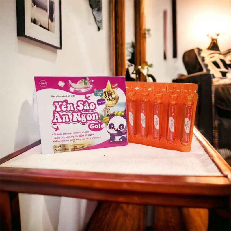 Siro Yến Sào Ăn Ngon Gold giúp bé tiêu hóa tốt ăn ngủ ngon hộp 20 ống * 10ml