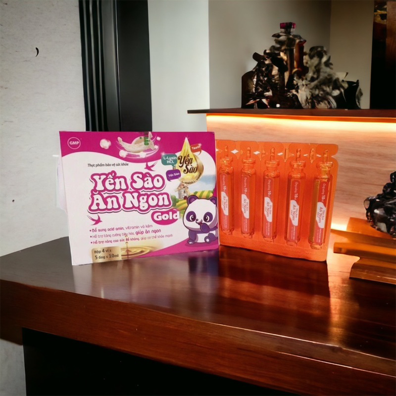 Siro Yến Sào Ăn Ngon Gold giúp bé tiêu hóa tốt ăn ngủ ngon hộp 20 ống * 10ml