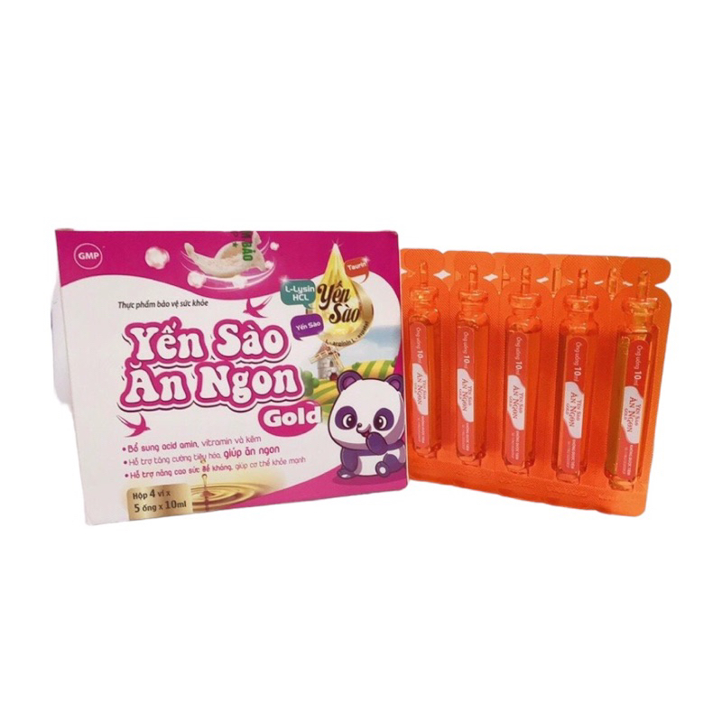 Siro Yến Sào Ăn Ngon Gold giúp bé tiêu hóa tốt ăn ngủ ngon hộp 20 ống * 10ml