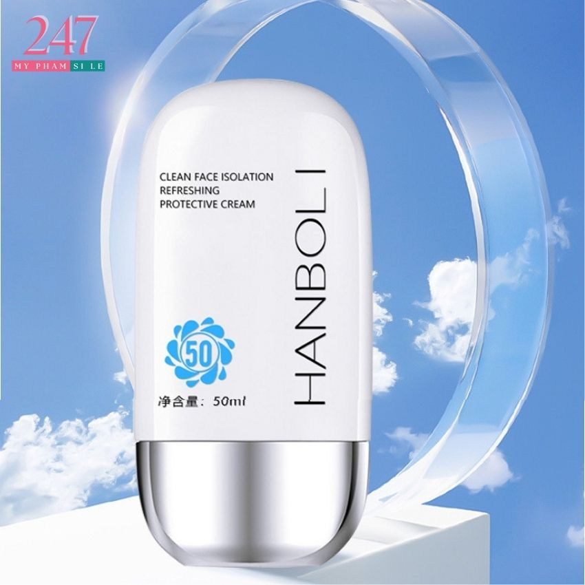kem chống nắng da mặt nâng tone SPF50 50m Hanboli dưỡng ẩm không trôi chống Nước mồ hôi myphamsile247 Ha215