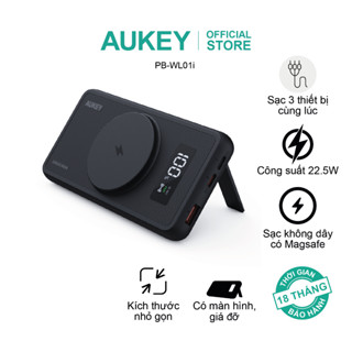 Pin sạc dự phòng Aukey PB-WL01i 10000mAh hỗ trợ sạc nhanh 22.5W/sạc không dây 15W