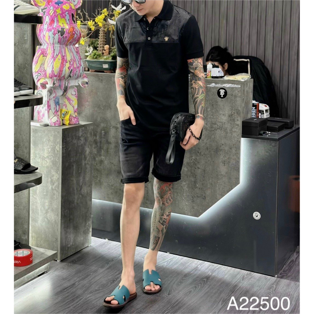 Áo Polo Nam DIO Tang Ong Sắt Phối Viền Vai Đơn Giản, Áo Thun Nam Cổ Bẻ DIO Cao Cấp