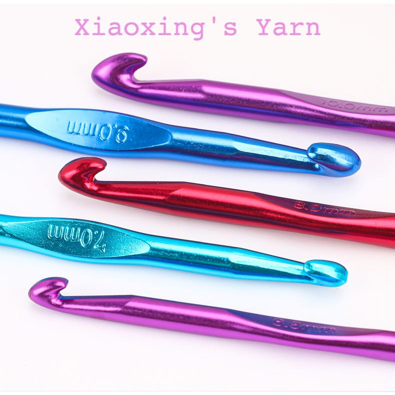 Kim móc len phủ màu oxit nhôm nhiều màu sắc size cơ bản 2 - 12mm | Xiaoxing's Yarn