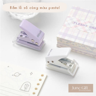 Dụng cụ bấm lỗ mini giấy refill làm ruột sổ còng màu pastel xinh xắn