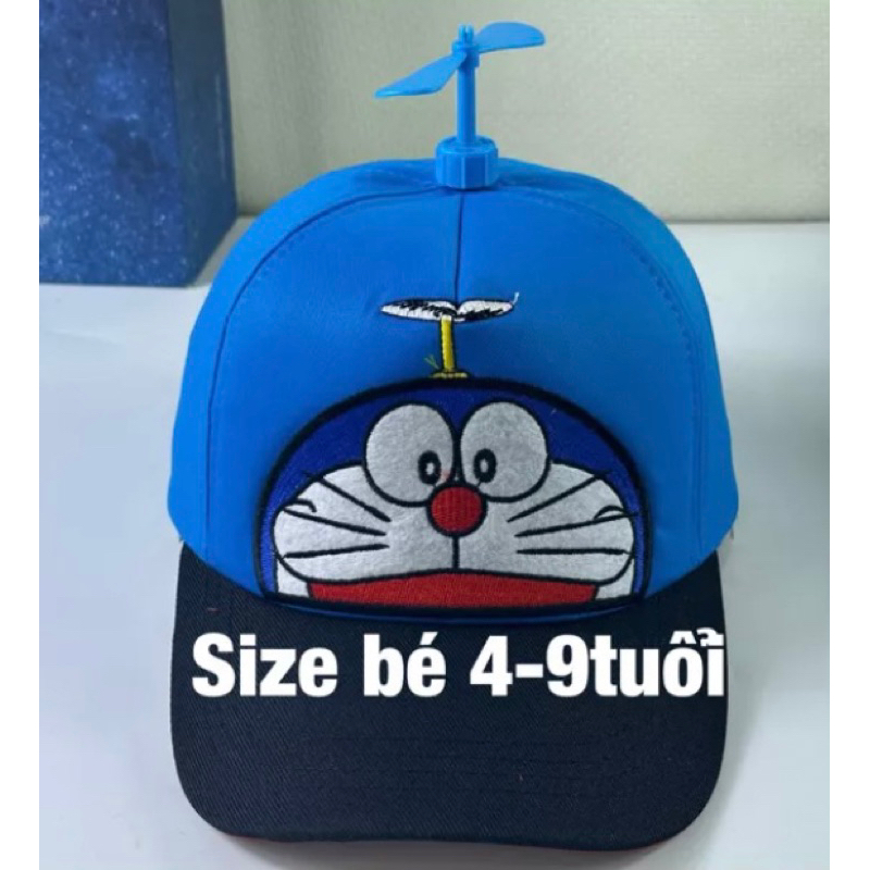 Mũ lưỡi chai cho bé trai bé gái, nón kết doraemon gắn chong chóng cho bé từ 2-8 tuổi