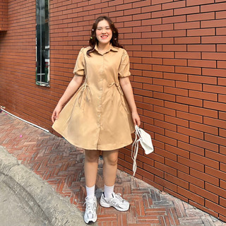 [OOTD BIGSIZE] Đầm sơ mi rút eo dáng A