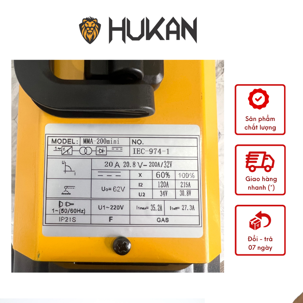 Máy hàn điện HUKAN MMA-200mini tiện dụng