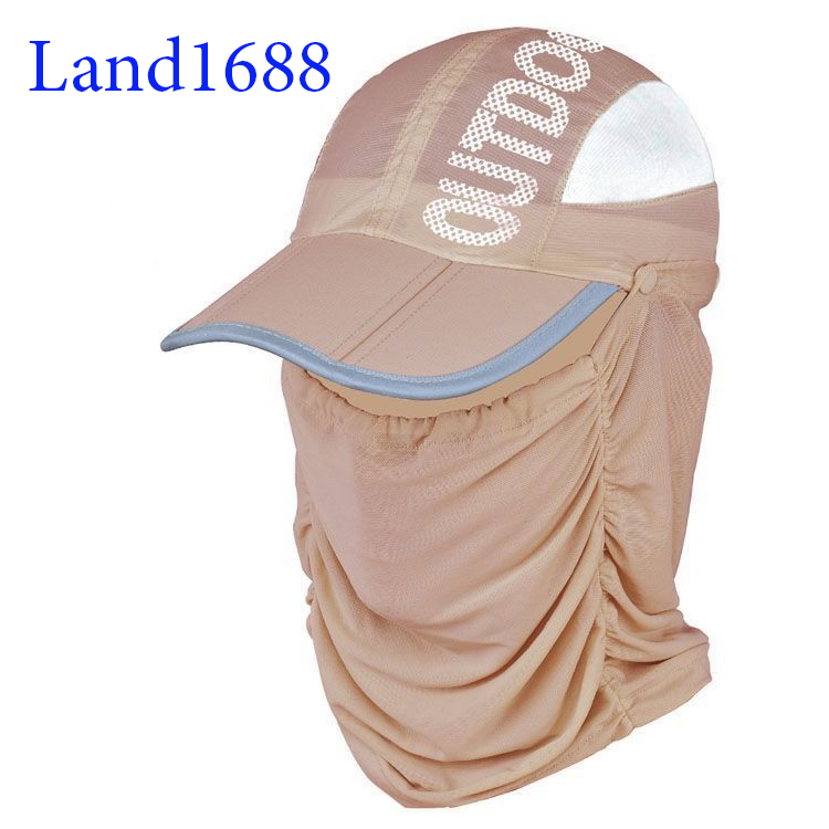 Mũ lưỡi trai kèm khăn lưới che mặt chống nắng chống tia uv đa năng-land1688