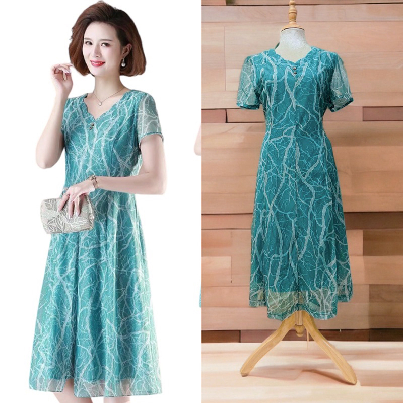 {xã kho} Đầm trung niên dự tiệc bigsize