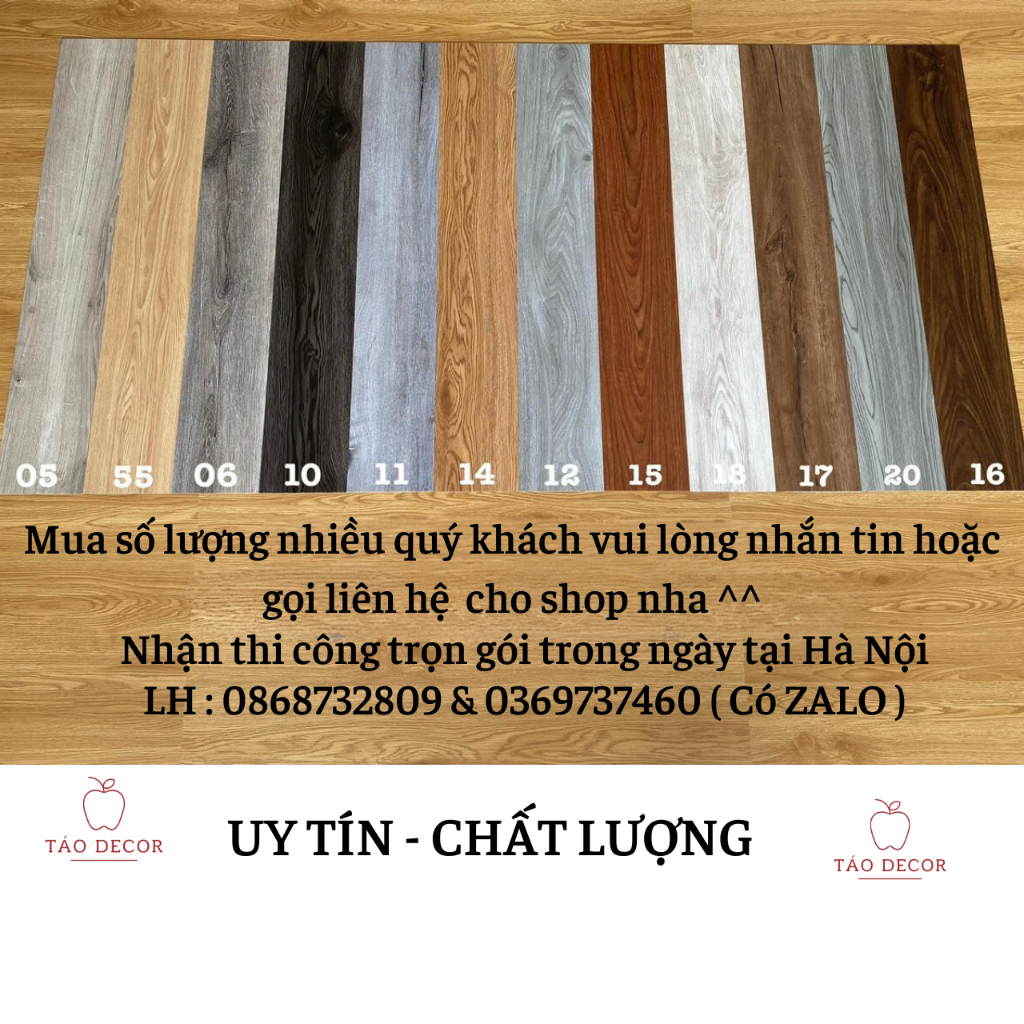 Sàn nhựa giả gỗ loại 1 có sẵn keo dán Vân sần, độ dày đủ 2mm ( CÓ SHIP HOẢ TỐC )