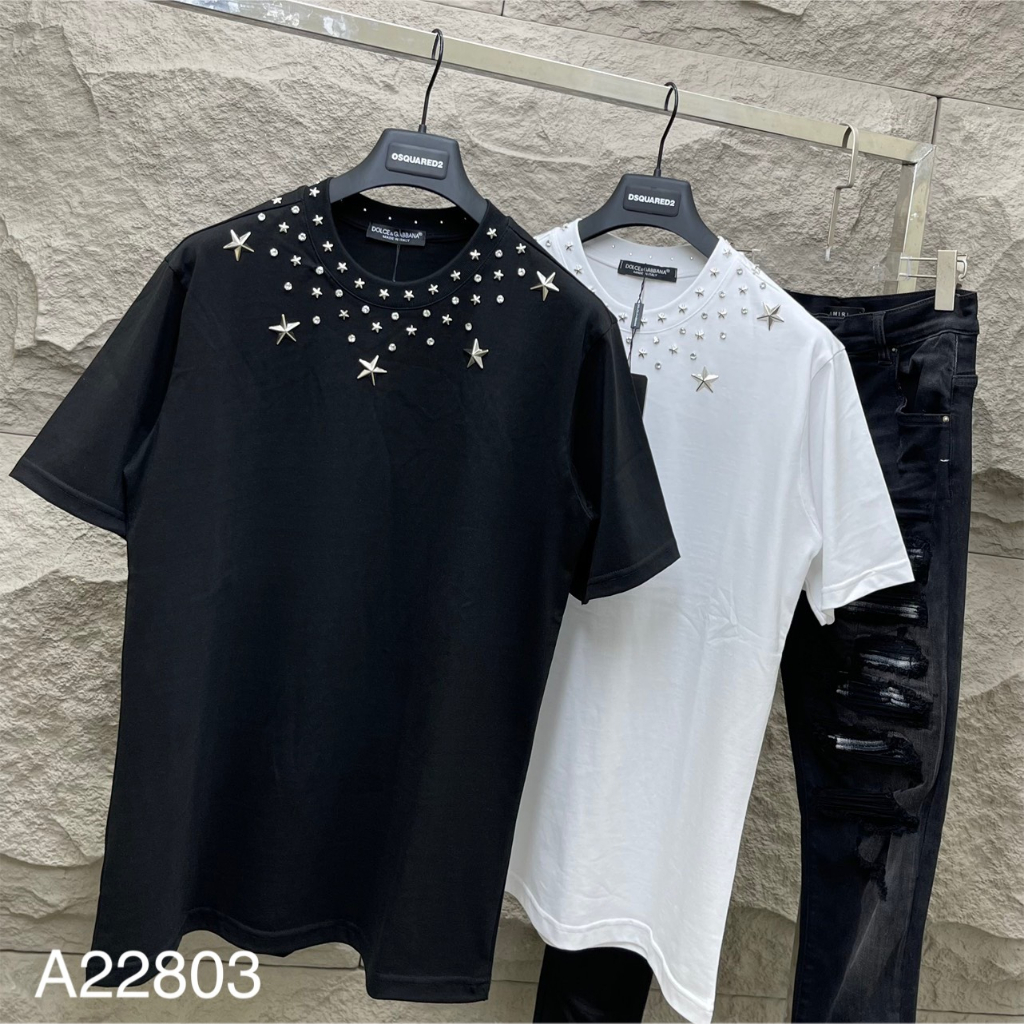 Áo Thun Nam Cotton D.G Tang Ngôi Sao Vòng Cổ, Áo Phông Nam Cotton D.G Mới Nhất Hè 2023