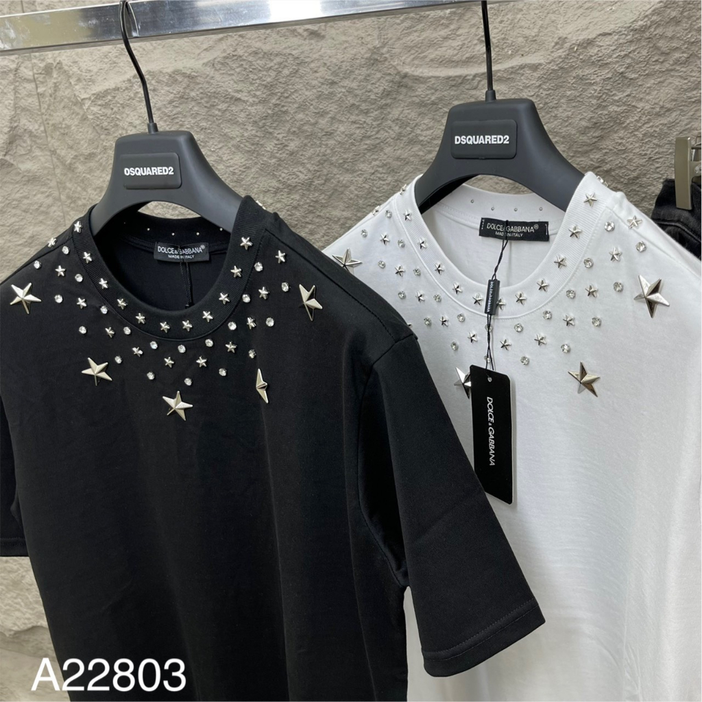 Áo Thun Nam Cotton D.G Tang Ngôi Sao Vòng Cổ, Áo Phông Nam Cotton D.G Mới Nhất Hè 2023