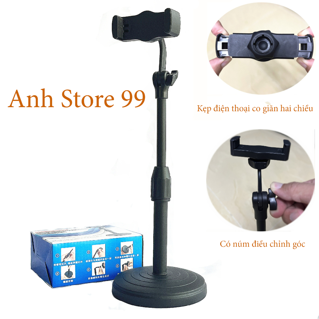 Giá Đỡ Điện Thoại Để Bàn,Chân Livestream, Gậy Livestream Xoay 360 Độ Quay Phim Ghi Hình Tiện Lợi