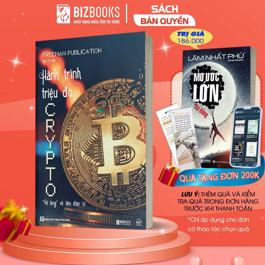 Sách - Hành Trình Triệu Đô CRYPTO: "Vỡ Lòng" Về Tiền Điện Tử - Trở thành nhà đầu tư thông minh - Bizbooks