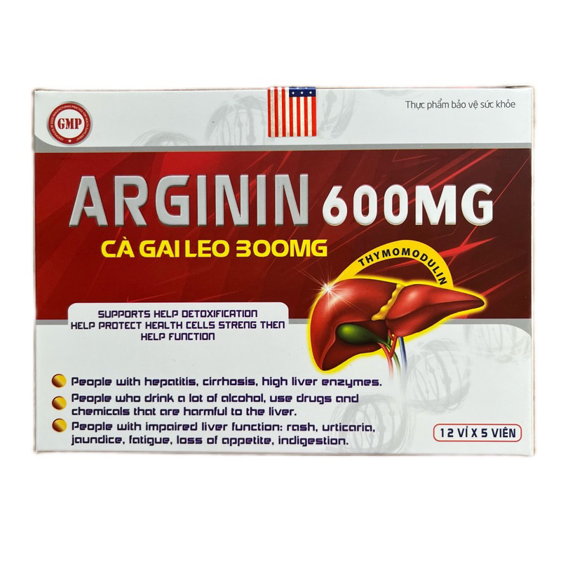 Hạ men gan Cà gai leo Arginin 600mg