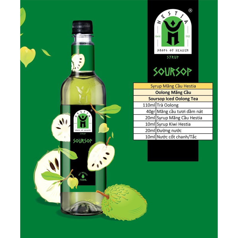 siro mãng cầu hestia 750ml