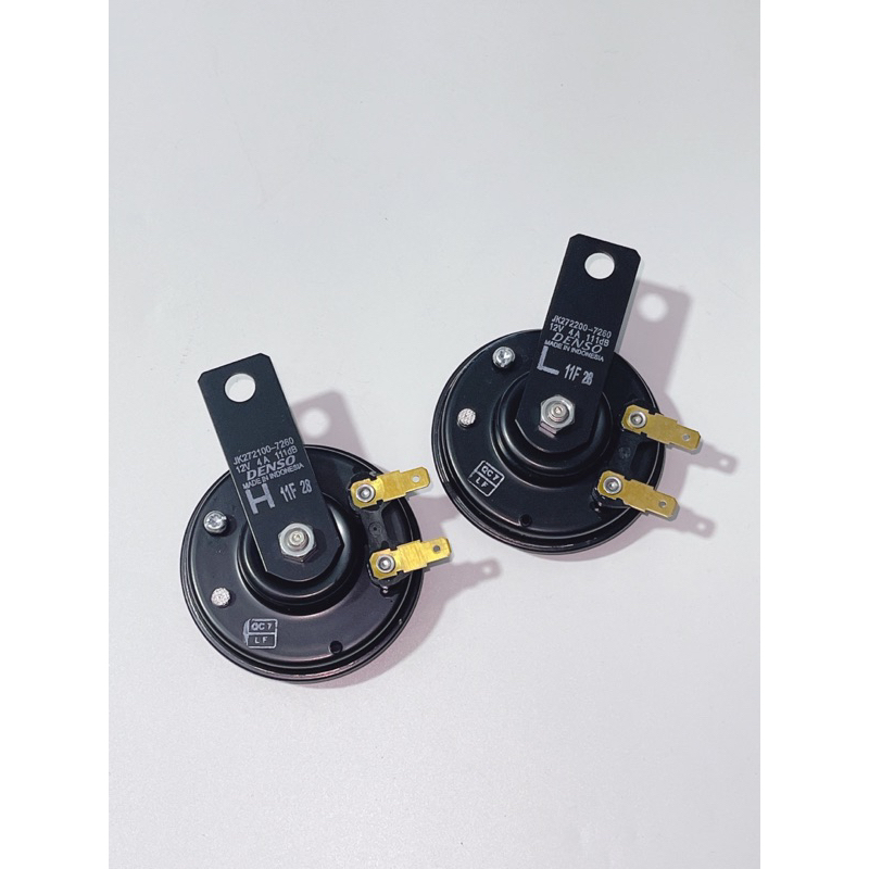 Lẻ 1 cây kèn Denso chính hãng gồm âm cao & thấp, còi Denso gắn thông dụng xe máy và oto