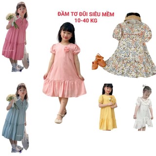 ĐẦM VÁY CÔNG CHÚA VẢI ĐŨI MỀM ĐẸP SANG TRỌNG BÉ GÁI HAIVANCO 12 đến 38 kg mềm mại thoáng mát đi học đi chơi đều đẹp