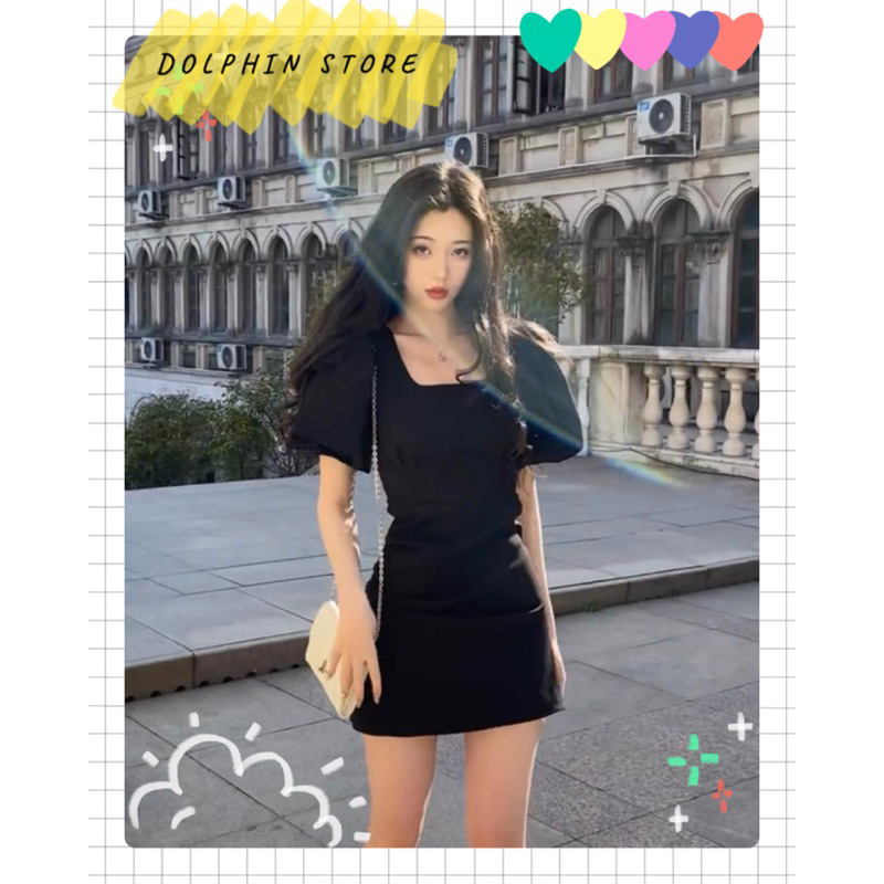BIGSIZE Đầm đen bigsize - đầm cổ vuông bigsize