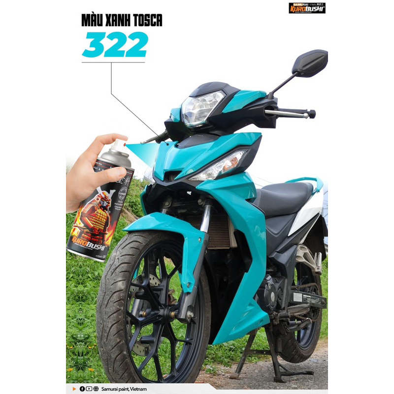 Sơn xịt màu xanh da trời, màu xanh tosca 322