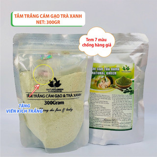 Tắm trắng trà xanh Tặng viên siêu kích trắng X3 tắm trắng cám gạ trà xanh handmade