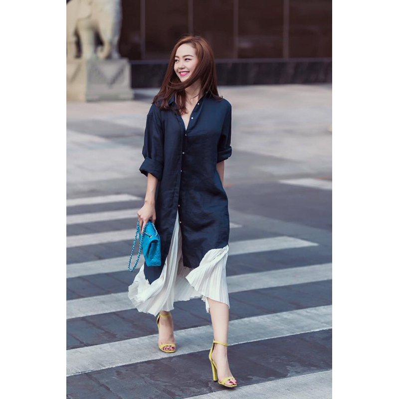 Áo Sơ Mi Dáng Dài Giấu Quần - Sơmi Váy