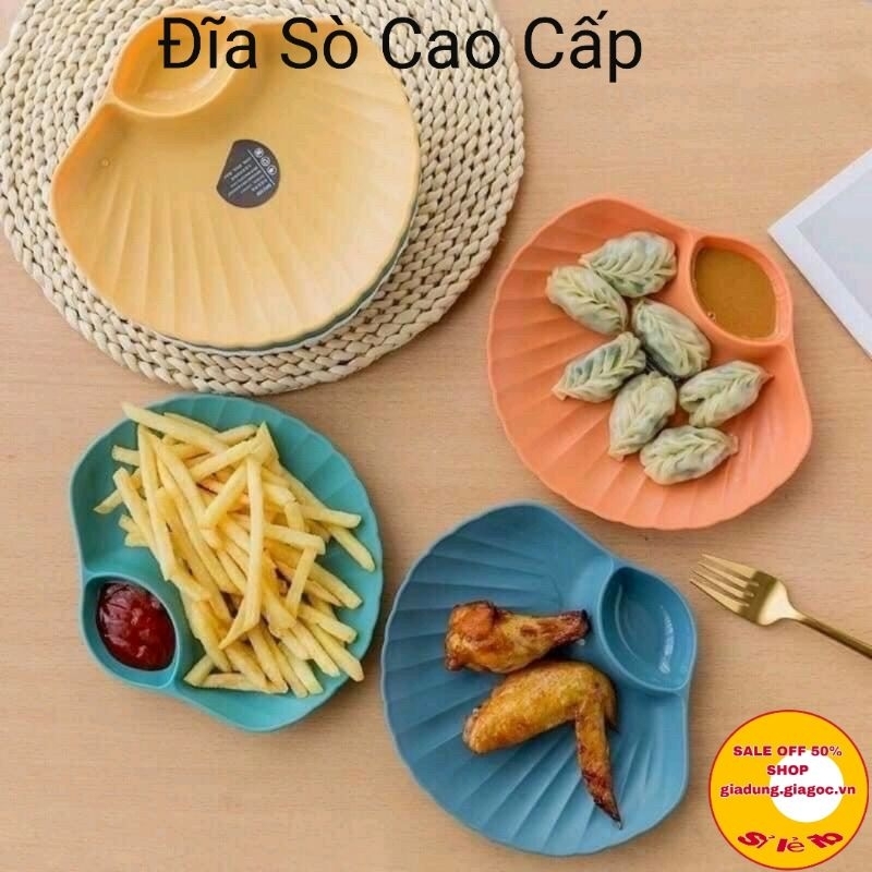 1 Đĩa Sò , Đĩa Nhựa , Đĩa Lúa Mạch Có Khay Đựng Nước Chấm.