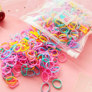 Set 100 Dây thun cột tóc cho bé gái nhiều màu - Dây chun buộc tóc nữ xinh xắn nhiều màu