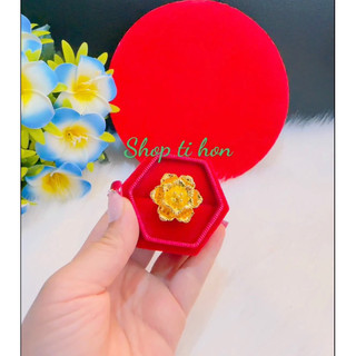 Nhẫn hoa mạ vàng 24 cao cấp mẫu mới về