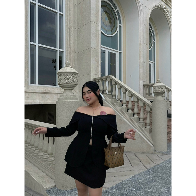 Set áo bẹt vai đính cườm đi tiệc bigsize 55-90kg