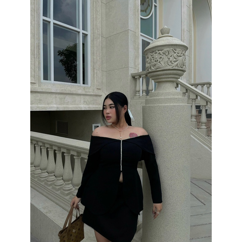 Set áo bẹt vai đính cườm đi tiệc bigsize 55-90kg