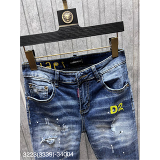 Quần bò nam xanh D2 rách nhẹ mix chấm sơn chất denim cao cấp - Quần jeans xanh nam D2 rách nhẹ vẩy sơn cao cấp