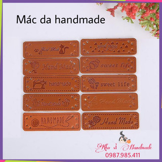Mác da handmade trang trí sản phẩm thủ công